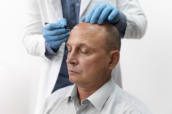 uomo che sperimenta calvizie ed alopecia e che vuole sottoporsi ad unn trapianto di capelli