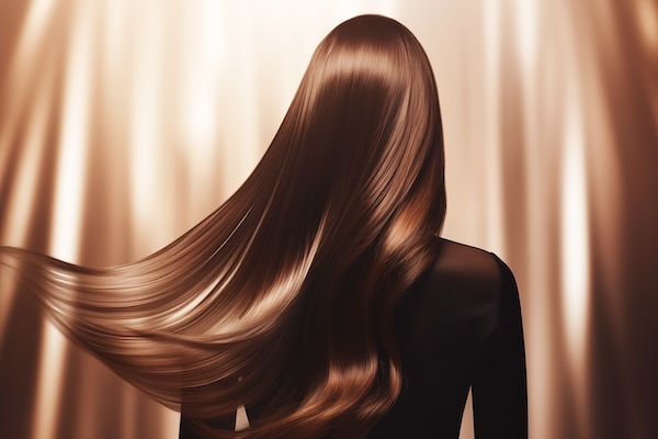 donna con capelli biondi lucidi caramello Chic