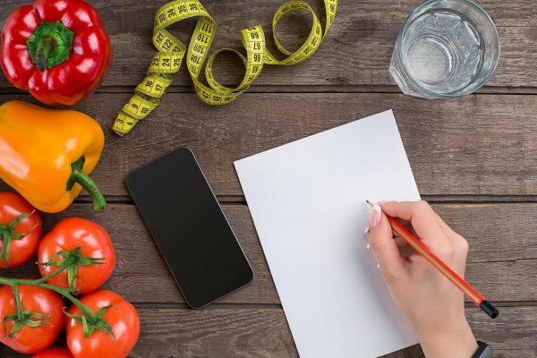 Ragazza che prende appunti su un quaderno