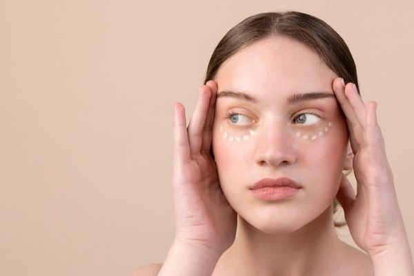 Ragazza con il trucco sotto gli occhi