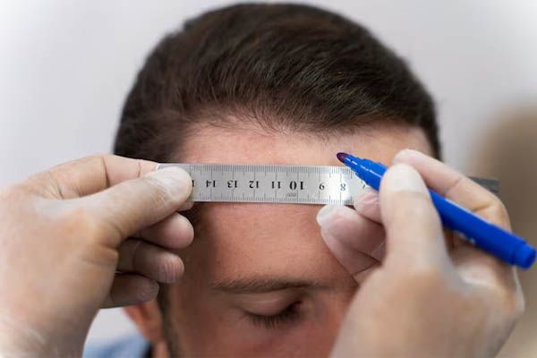 maschio adulto che fa l'estrazione dell'unità follicolare